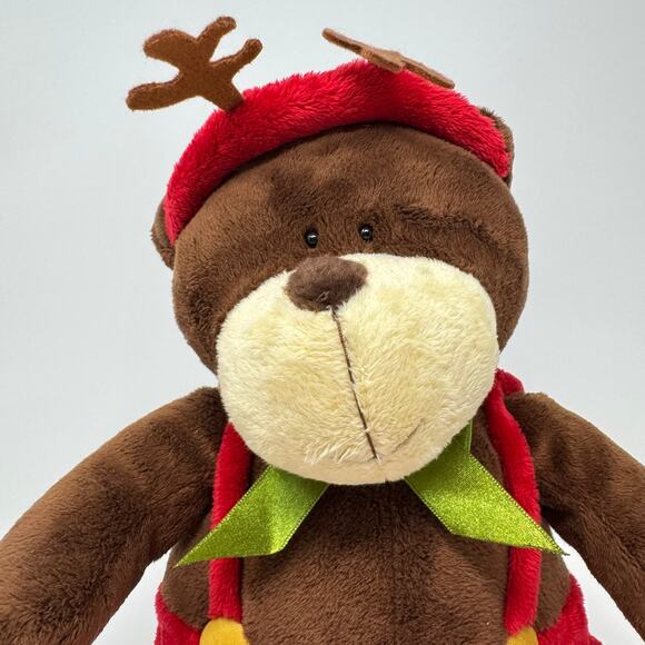 2007 Godiva Christmas Bear in Overalls 12" Plush Soft Toy Stuffed Animal - Picture 3 of 10